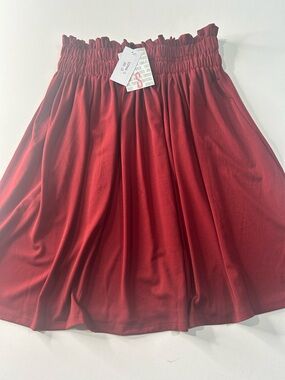 NWT LuLaRoe Small Sophia Red Elastic-Waist Skirt